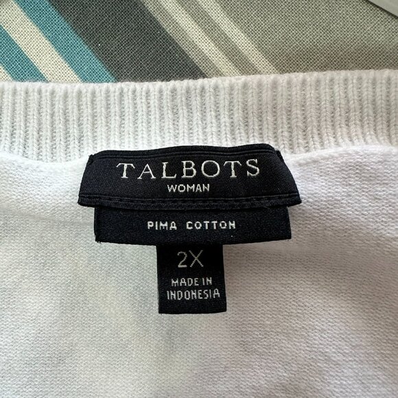 Talbot's white, button front long sleeved sweater, size 2X - Picture 6 of 11